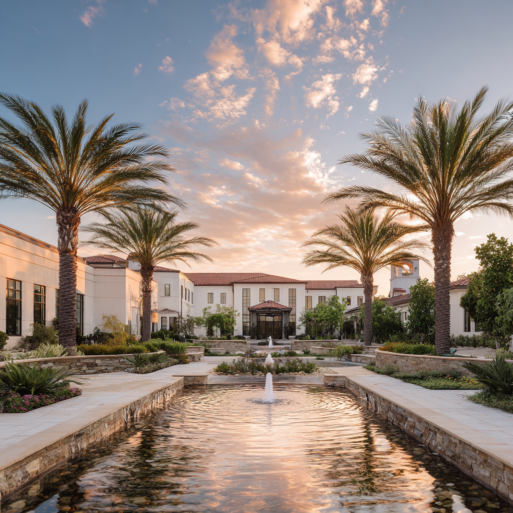 Luxury treatment facility exterior